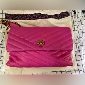 Tory Burch Crazy Pink Kira Chevron Convertible Shoulder Bag